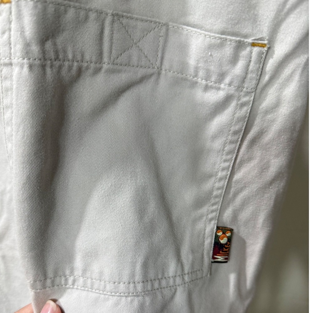 Mickey Disney Overalls S Beige Cotton Cargo Mickey Mouse Vintage Retro Gorpcore - Picture 10 of 12